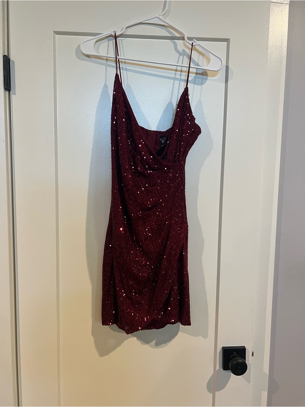 Windsor Burgundy Sequin Mini Slip Dress